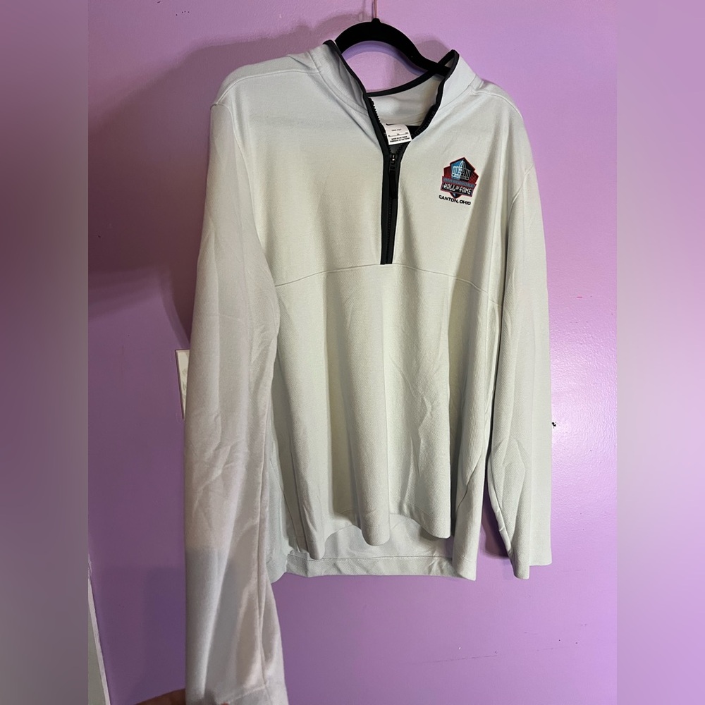 Pro Football Hall of Fame White quarter zip sweatshirt